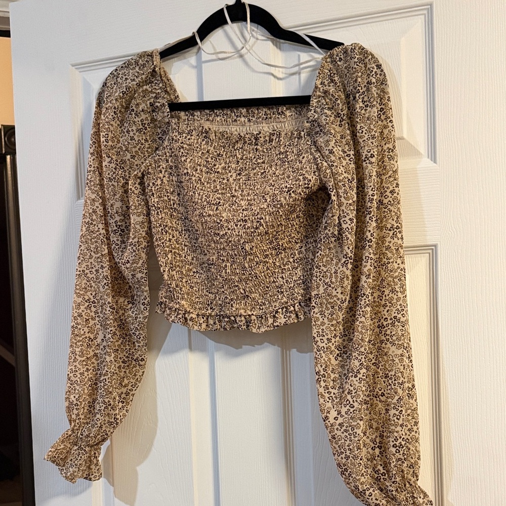 Floral Print Smocked Top